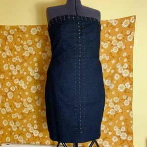 Ashley Stewart Denim Strapless Dress Size 16